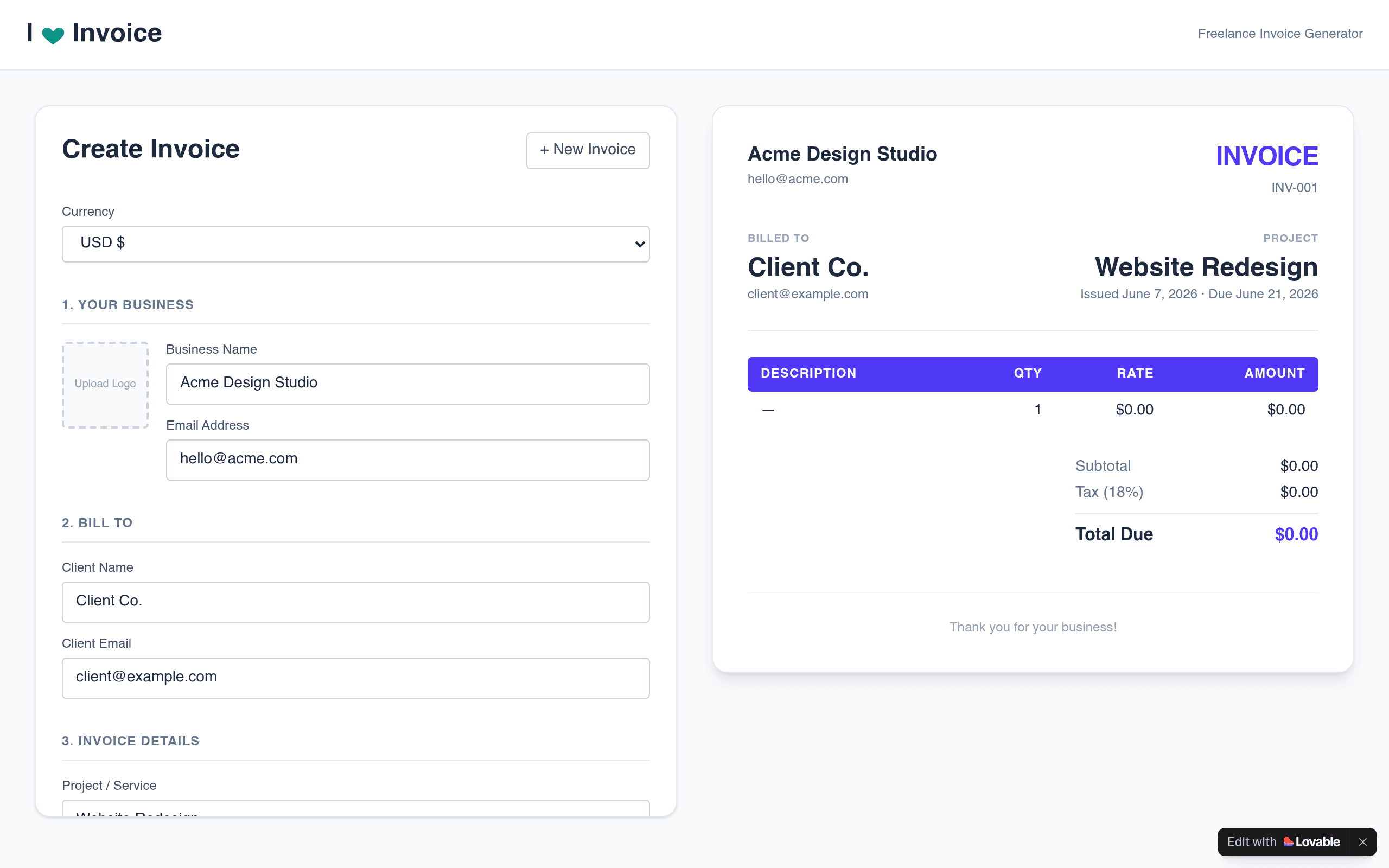 iLoveInvoice — Invoice Manager